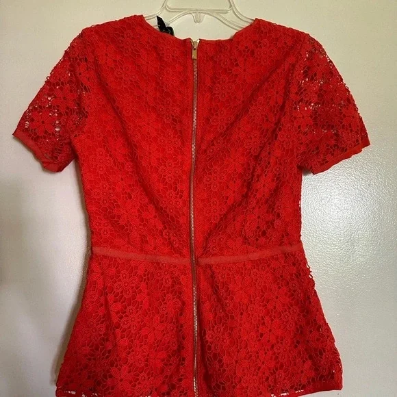 NWT Orange C-Wonder Lace Short Sleeve Blouse - Picture 2 of 3